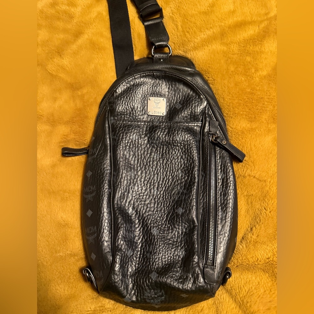 MCM Stark Visetos Sling Bag | Vintage | Authentic | Black